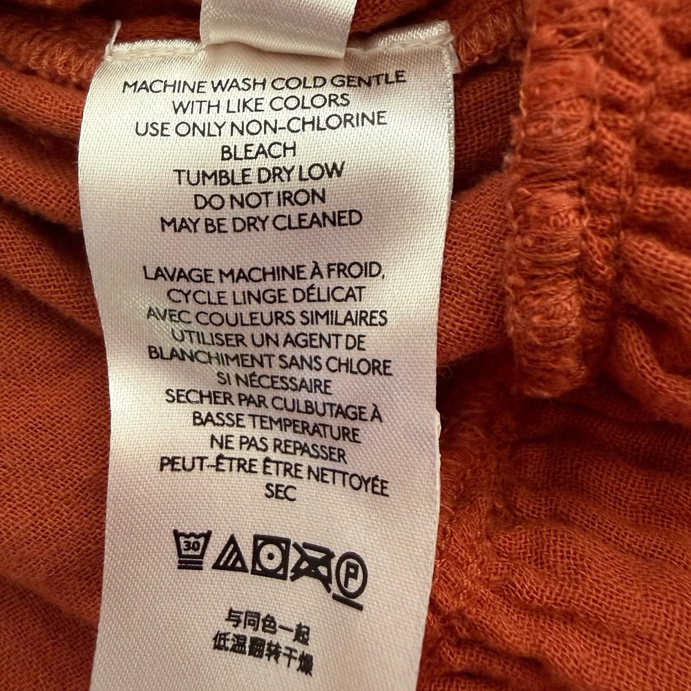 Free People Lyra Tiered Bed Jacket Gauzey Rust Orange Boho Oversized XL - Picture 10 of 14
